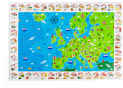 BigJigs puzzle pavimento monumenti europei giocattolo educativo cartone-2