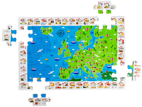 BigJigs puzzle pavimento monumenti europei giocattolo educativo cartone