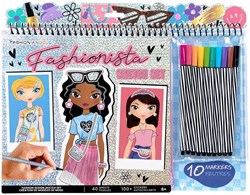 Fashion Angels album da disegno moda con pennarelli e adesivi per bambini