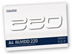 Favini blocco da disegno A4 carta ruvida 220gr per artisti e bambini