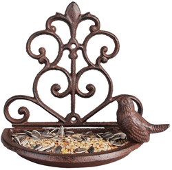 Esschert Design ciotola per uccelli in ghisa decorazione da parete giardino