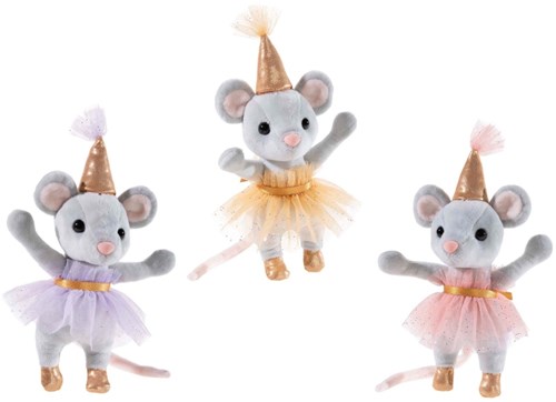Heunec topolini da festa peluche 18cm - simpatici topi