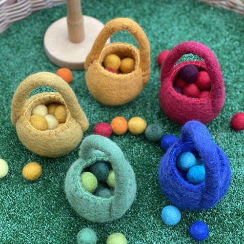 Cosy sacche in feltro set educativo palline 5 pezzi multicolore-2