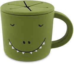 Trixie tazza snack in silicone - Mr. Dino - tazza snack per bambini e neonati - verde