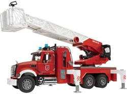 Bruder camion dei pompieri Mack Granite con scala, luci e pompa d'acqua giocattolo