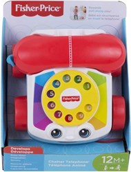 Fisher-Price telefono giocattolo per bambini con cordino e disco rotante
