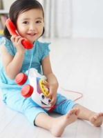 Fisher-Price telefono giocattolo per bambini con cordino e disco rotante-3