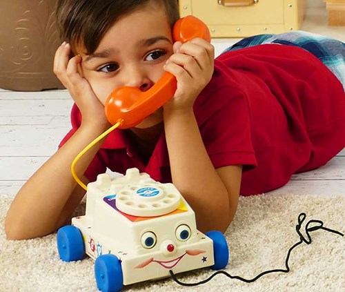 Telefono chiacchierone classico giocattolo retrò Fisher Price telefono per bambini-3
