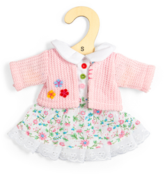 BigJigs abiti per bambole vestito floreale e cardigan - outfit bambola