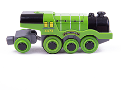 BigJigs treno Flying Scotsman a batteria - trenino giocattolo in legno