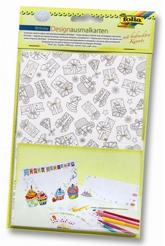 Folia biglietti auguri compleanno con buste - Carte da colorare glitter