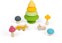 BigJigs gioco impilabile amici della foresta silicone sostenibile legno FSC