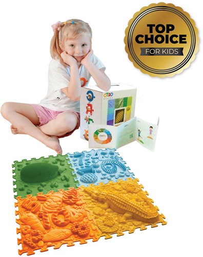Ortoto Tappetini Puzzle Sensoriali per Massaggi Erba scatola 8 pezzi-2
