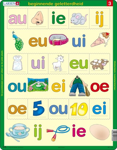 Larsen puzzle - Alfabetizzazione iniziale 3 - giocattolo educativo - 15 pezzi