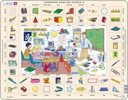 Larsen puzzle - Imparare inglese tema scuola - 70 pezzi educativo