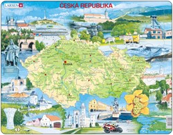 Larsen puzzle - mappa fisica Repubblica Ceca - giocattolo educativo 78 pezzi