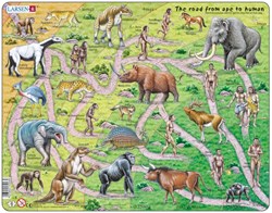 Larsen puzzle - evoluzione da scimmia a uomo - giocattolo educativo - 83 pezzi