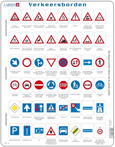Larsen puzzle - segnali stradali educativo cartone 48 pezzi
