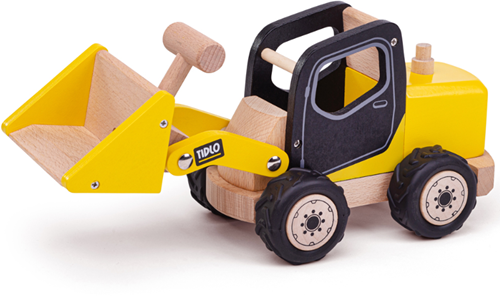 Tidlo veicolo da cantiere caricatore frontale in legno - giocattolo resistente ed educativo