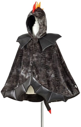 Souza for Kids mantello drago nero costume 4-7 anni con cappuccio