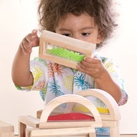 Guidecraft blocchi di legno set arcobaleno - giocattolo educativo-3