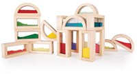 Guidecraft blocchi di legno set arcobaleno - giocattolo educativo-2