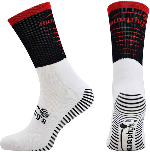 Murphy's calze sportive Pro Mid grip junior nero-rosso 3-5 comfort