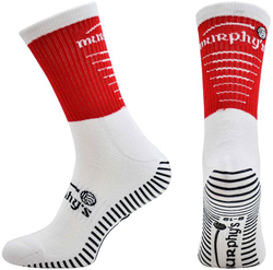 Murphy's calze sportive Pro Mid grip junior rosso-bianco antiscivolo