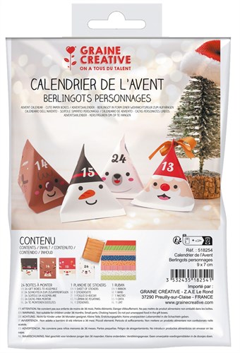 Graine Creative calendario dell'Avvento figure natalizie set fai-da-te - 24 scatole