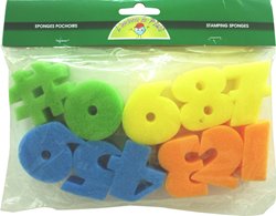 Graine Creative spugne numeriche educative 5 cm 10 pezzi multicolore