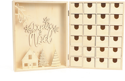 Graine Creative calendario dell’Avvento in legno Natale 24 cassetti figure 3D
