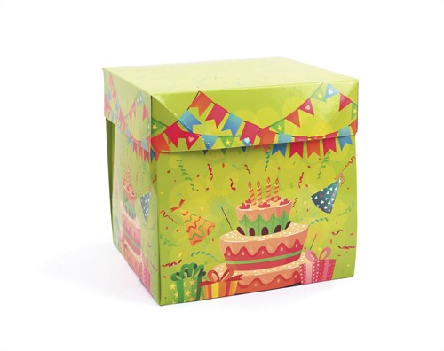 Graine Creative scatola regalo cartone compleanno 15x15x15 cm colorata