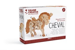 Graine Creative cavallo meccanico in legno set 3D - giocattolo educativo