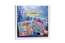 Graine Creative set pittura con sabbia mondo sottomarino 30x30 cm creativo
