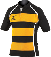 Gilbert maglia rugby Xact Hooped nero-ambra S abbigliamento sportivo poliestere