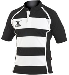 Gilbert maglia rugby Xact Hooped nero bianco 3XL abbigliamento sportivo