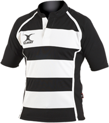 Gilbert maglia rugby Xact Hooped nero-bianco XS poliestere sportiva