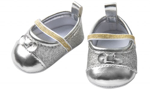 Heless ballerine per bambole glitter argento 30-34 cm - scarpe bambola