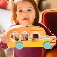 Melissa & Doug autobus in legno giocattolo per bambini - giocattolo educativo FSC-2