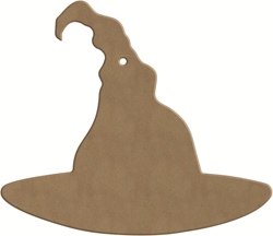 Gomille figura MDF cappello da strega 17x15 cm decorazione