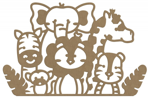 Gomille figura MDF animali della savana 53 cm decorazione creativa
