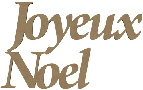 Gomille decorazione MDF Joyeux Noel 58 cm artigianato natalizio