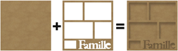 Gomille cornice famiglia MDF 40x40 cm decorazione creativa