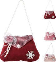 Home & Styling decorazione natalizia borsa con rosa e perline 8cm