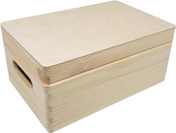 Playwood scatola portaoggetti in legno di pino con coperchio a ribalta per materiali creativi 30x20x13,5 cm