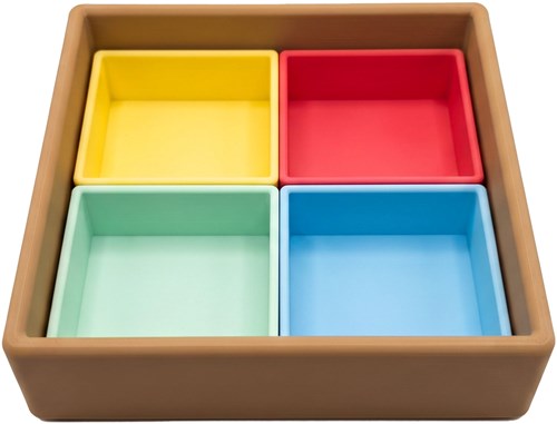 Grennn inserto quadrato per vassoio sensoriale blu pastello - giocattolo educativo-3