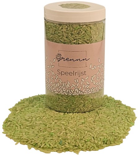 Grennn speelrijst licht groen 250 gram