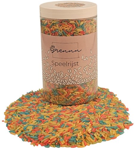 Grennn speelrijst regenboog mix 250 gram