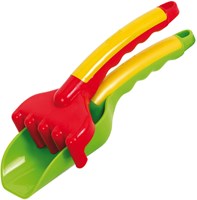 Gowi set giocattolo pala e rastrello - sabbia e giardino - plastica colorata