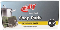 Multy spugne in lana d'acciaio con sapone 10 pezzi in scatola